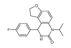 4-isopropyl-1-p-fluorophenyl-1,2,8,9-tetrahydro-furo[3,2-f]quinazolin-3(4H)-one Structure