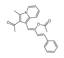 1-[1-(2-acetoxy-4-phenyl-buta-1,3-dienyl)-3-methyl-indolizin-2-yl]-ethanone结构式