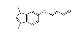 4-[(1,2,3-trimethylindol-6-yl)amino]pent-3-en-2-one结构式