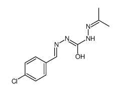 1-[(4-chlorophenyl)methylideneamino]-3-(propan-2-ylideneamino)urea结构式