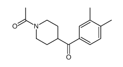 1-[4-(3,4-dimethylbenzoyl)piperidin-1-yl]ethanone结构式