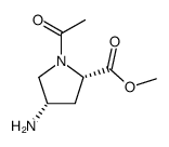 (2S,4S)-methyl 1-acetyl-4-aminopyrrolidine-2-carboxylate结构式