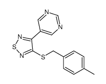 3-[(4-methylphenyl)methylsulfanyl]-4-pyrimidin-5-yl-1,2,5-thiadiazole结构式