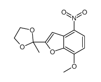 7-methoxy-2-(2-methyl-1,3-dioxolan-2-yl)-4-nitro-1-benzofuran结构式