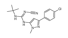 N-tert-butyl-N'-[5-(4-chloro-phenyl)-2-methyl-2H-pyrazol-3-yl]-N''-cyano-guanidine结构式