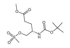 (S)-methyl 4-((tert-butoxycarbonyl)amino)-5-((methylsulfonyl)oxy)pentanoate结构式