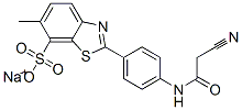 sodium 2-[4-(2-cyanoacetamido)phenyl]-6-methylbenzothiazole-7-sulphonate structure