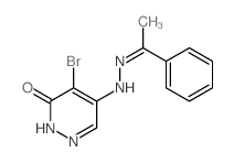 4-bromo-5-((2Z)-2-(1-phenylethylidene)hydrazinyl)-2H-pyridazin-3-one结构式