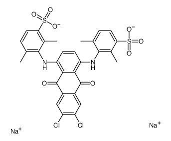 disodium 3(or 4)-[[6,7-dichloro-4-[(2,6-dimethylsulphonatophenyl)amino]-9,10-dihydro-9,10-dioxo-1-anthryl]amino]-2,4(or 3,5)-dimethylbenzenesulphonate structure