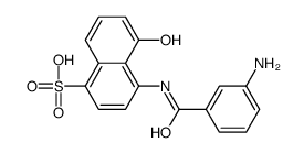 4-[(3-aminobenzoyl)amino]-5-hydroxynaphthalene-1-sulfonic acid结构式