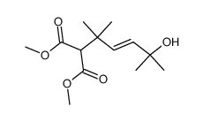 dimethyl (E)-2-(5-hydroxy-2,5-dimethylhex-3-en-2-yl)malonate结构式