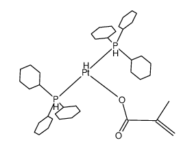 (tricyclohexylphosphine)2PtH(OCOC(CH3)=CH2) Structure