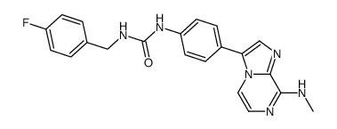 1-(4-Fluoro-benzyl)-3-[4-(8-methylamino-imidazo[1,2-a]pyrazin-3-yl)-phenyl]-urea结构式