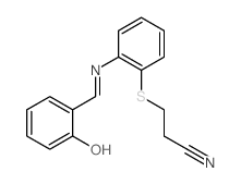 3-[2-[[(E)-(6-oxocyclohexa-2,4-dien-1-ylidene)methyl]amino]phenyl]sulfanylpropanenitrile Structure