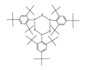2,4,6-Tris(2,4,6-tri-tert-butylphenyl)-1,3,5-trithia-2,4,6-triphosphorinan结构式
