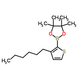 3-Hexyl-2-(4,4,5,5-tetramethyl-1,3,2-dioxaborolan-2-yl)thiophene Structure