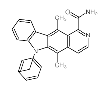 6H-Pyrido[4,3-b]carbazole-1-carboxamide,5,11-dimethyl-6-(phenylmethyl)-结构式