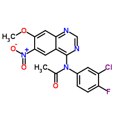 N-(3-氯-4-氟苯基)-N-(7-甲氧基-6-硝基喹唑啉-4-基)乙酰胺图片