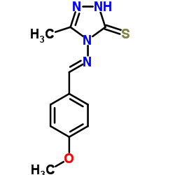 4-[(E)-(4-Methoxybenzylidene)amino]-5-methyl-2,4-dihydro-3H-1,2,4-triazole-3-thione结构式