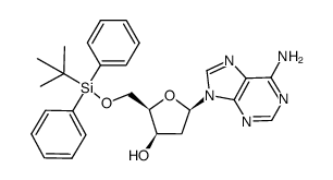 9-(5-O-TPS-2-deoxy-β-D-threo-pentofuranosyl)adenine结构式