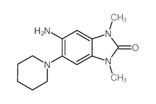 5-Amino-1,3-dimethyl-6-piperidin-1-yl-1,3-dihydro-benzoimidazol-2-one结构式