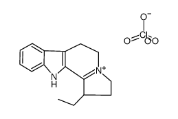 1-ethyl-1,2,3,5,6,11-hexahydroindolizino<8,7-b>indol-4-ium perchlorate Structure