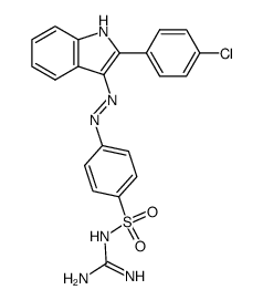 N-carbamimidoyl-4-((2-(4-chlorophenyl)-1H-indol-3-yl)diazenyl)benzenesulfonamide结构式