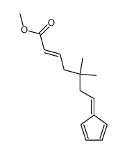 (E)-7-Cyclopenta-2,4-dienylidene-5,5-dimethyl-hept-2-enoic acid methyl ester Structure