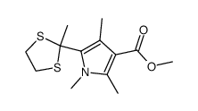methyl 5-(2-methyl-1,3-dithiolan-2-yl)-1,2,4-trimethyl-1H-pyrrole-3-carboxylate结构式