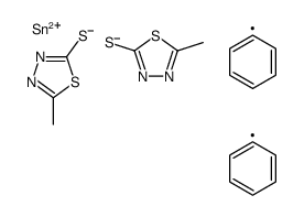 bis[(5-methyl-1,3,4-thiadiazol-2-yl)sulfanyl]-diphenylstannane结构式