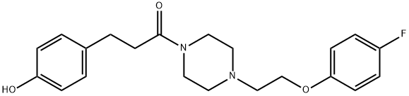 1-Propanone, 1-[4-[2-(4-fluorophenoxy)ethyl]-1-piperazinyl]-3-(4-hydroxyphenyl)-结构式