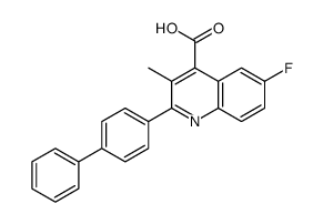 6-fluoro-3-methyl-2-(4-phenylphenyl)quinoline-4-carboxylic acid结构式