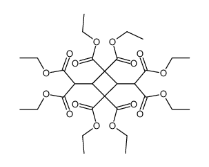 2,4-bis-(bis-ethoxycarbonyl-methyl)-cyclobutane-1,1,3,3-tetracarboxylic acid tetraethyl ester结构式