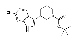 2-Methyl-2-propanyl 3-(6-chloro-1H-pyrrolo[2,3-b]pyridin-3-yl)-1- piperidinecarboxylate Structure