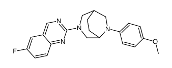 6-fluoro-2-[6-(4-methoxyphenyl)-3,6-diazabicyclo[3.2.2]non-3-yl]quinazoline结构式