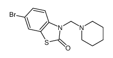 6-bromo-3-(piperidin-1-ylmethyl)-1,3-benzothiazol-2-one结构式