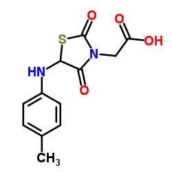 (5-[(4-METHYLPHENYL)AMINO]-2,4-DIOXO-1,3-THIAZOLIDIN-3-YL)ACETIC ACID结构式
