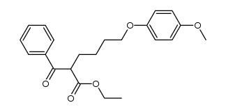 α-[4-(4-Methoxy-phenoxy)-butyl]-α-benzoyl-essigsaeure-aethylester结构式