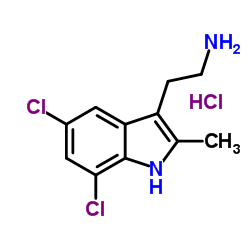 2-(5,7-Dichloro-2-methyl-1H-indol-3-yl)ethanamine hydrochloride (1:1) Structure