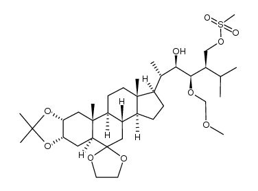 (22R,23R,24R)-6-(ethylenedioxy)-22-hydroxy-2α,3α-(isopropylidenedioxy)-23-(methoxymethoxy)-28-[(methylsulfonyl)oxy]-5α-ergostane Structure