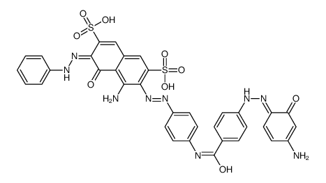 (6Z)-4-amino-3-[[4-[[4-[(2Z)-2-(4-amino-6-oxocyclohexa-2,4-dien-1-ylidene)hydrazinyl]benzoyl]amino]phenyl]diazenyl]-5-oxo-6-(phenylhydrazinylidene)naphthalene-2,7-disulfonic acid Structure