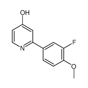 2-(3-fluoro-4-methoxyphenyl)-1H-pyridin-4-one结构式