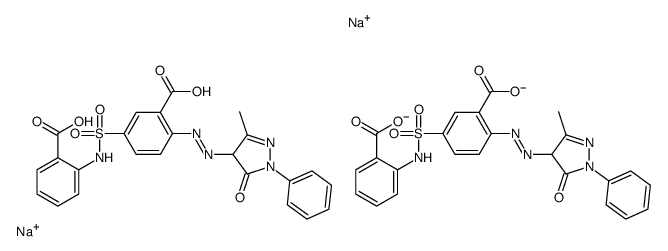disodium 5-[[(2-carboxyphenyl)amino]sulphonyl]-2-[(4,5-dihydro-3-methyl-5-oxo-1-phenyl-1H-pyrazol-4-yl)azo]benzoate picture