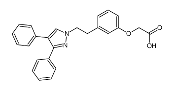 2-[3-[2-(3,4-diphenylpyrazol-1-yl)ethyl]phenoxy]acetic acid Structure