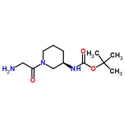 2-Methyl-2-propanyl [(3R)-1-glycyl-3-piperidinyl]carbamate结构式