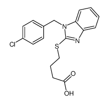 4-[1-[(4-chlorophenyl)methyl]benzimidazol-2-yl]sulfanylbutanoic acid Structure