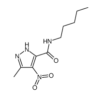 3-methyl-4-nitro-N-pentyl-1H-pyrazole-5-carboxamide结构式