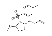 (2R,5R)-2-(but-3-en-1-yl)-5-methoxy-1-tosylpyrrolidine结构式