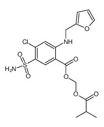 4-Chloro-2-[(furan-2-ylmethyl)-amino]-5-sulfamoyl-benzoic acid isobutyryloxymethyl ester Structure