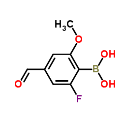 2-Fluoro-4-formyl-6-methoxyphenylboronic acid structure